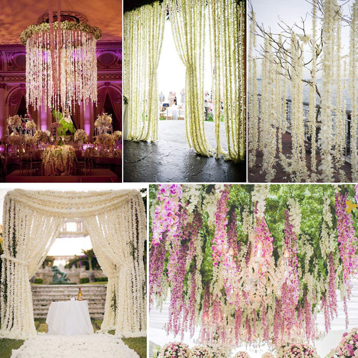 Ophelia & Co. Silk Wisteria Stems, Bushes, And Sprays Arrangement